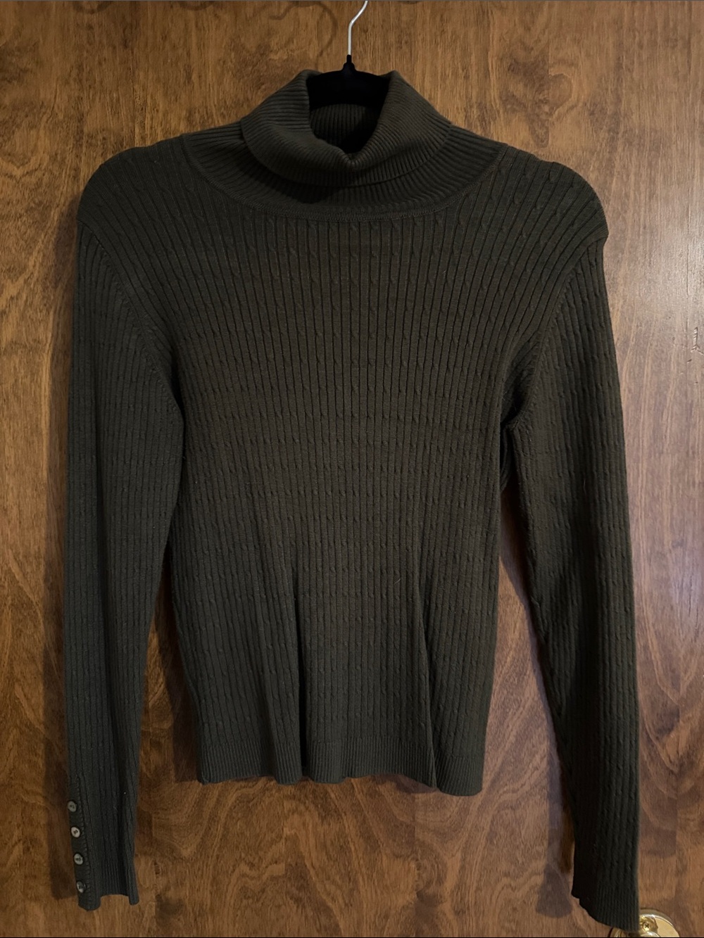 Willi Smith Olive Ribbed Turtleneck Sweater